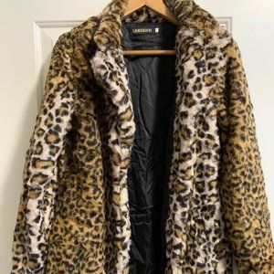 FAUX FUR LEOPARD COAT